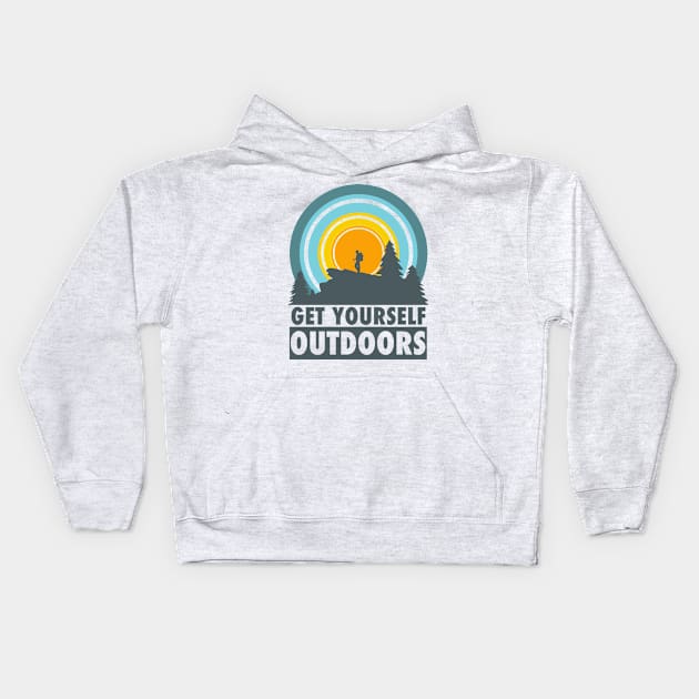 Get Yourself Outdoors Kids Hoodie by aaronstaples